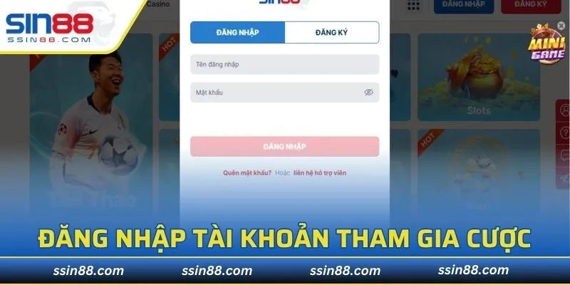 Đăng nhập tài khoản tham gia cược trực tuyến hợp pháp