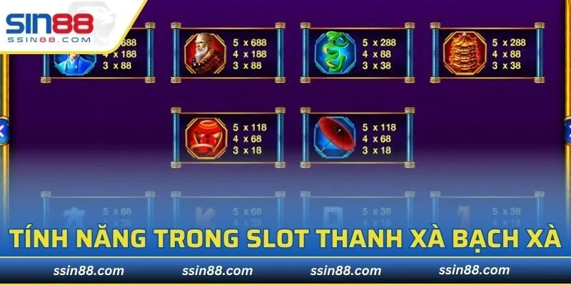 Tính năng trong slot Thanh Xà bạch Xà